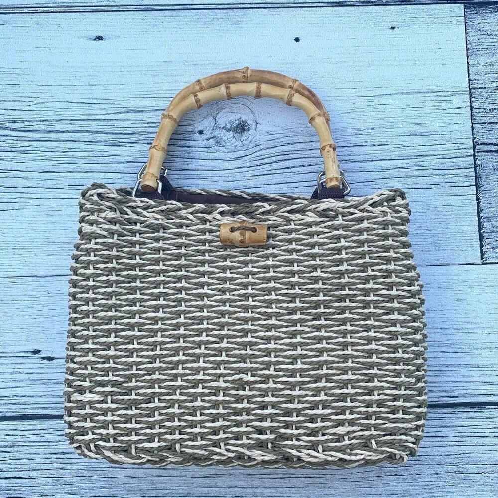 Woven Bamboo Mini Handbag Purse
